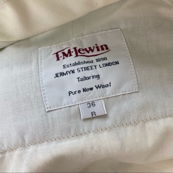 MENS T.M.LEWIN GREY 2PC SUIT SET SIZE 36 R /42 R BOTTOMS - Picture 10 of 14